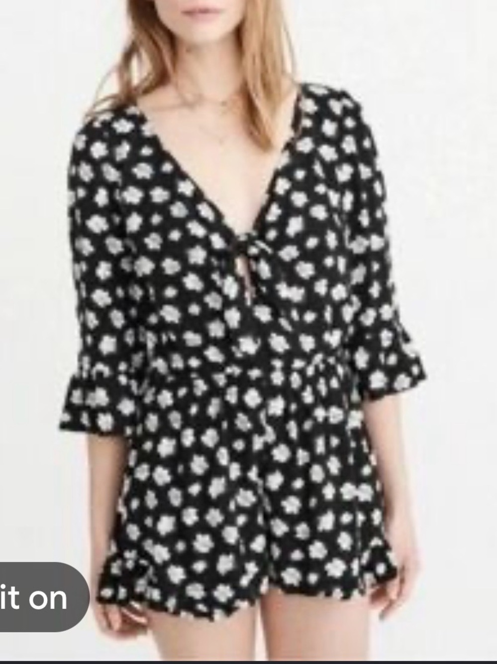 Abercrombie & Fitch Black Floral romper size S
